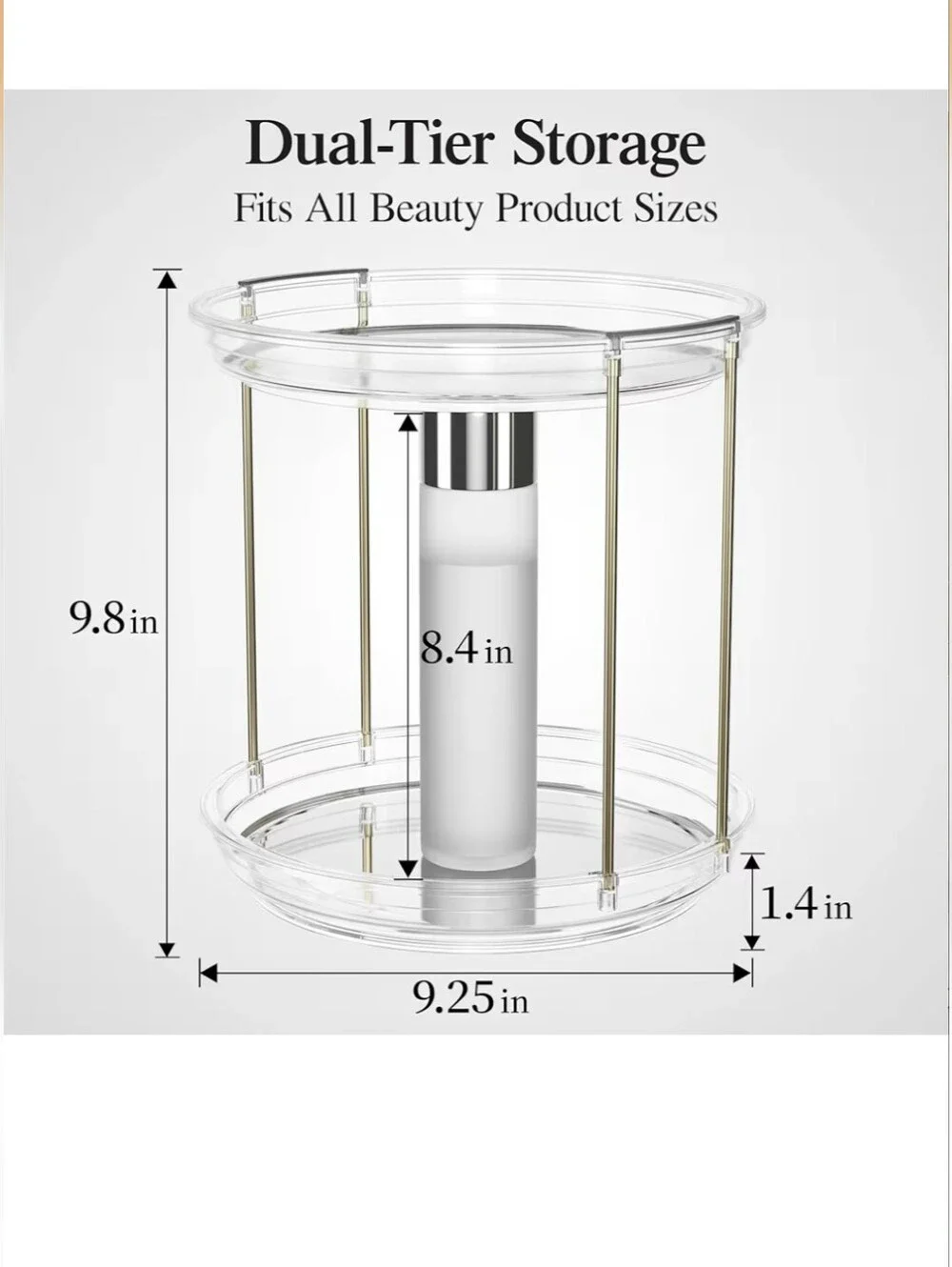 Gold & White Women’s Skincare Set Organizer Display
